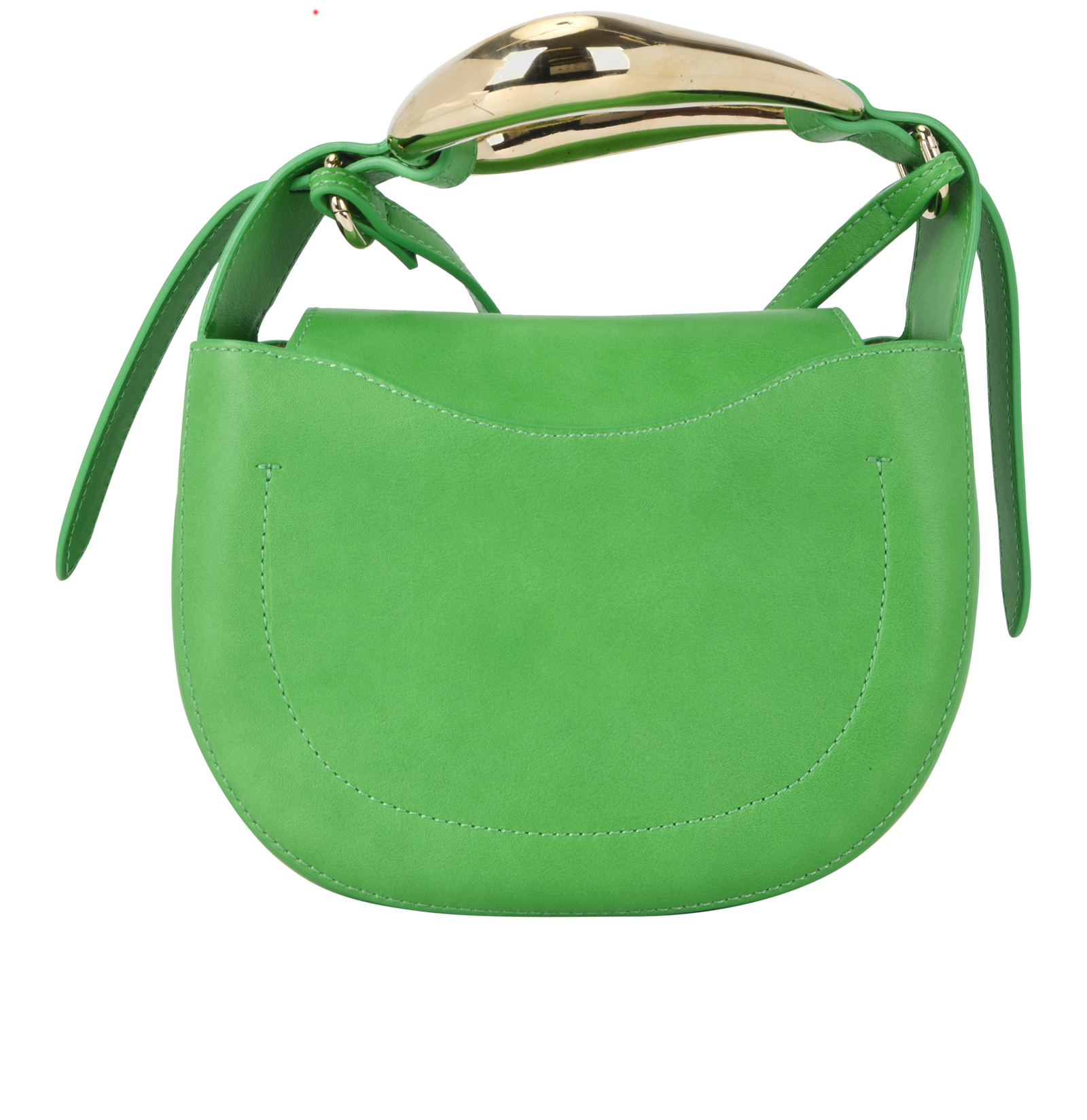 Kiss Bag Small, &pound;395, Handbags, Green, Leather, Back view